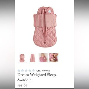 Dreamland Baby Dusty Rose NWT 0-6 months weighted sleep swaddle